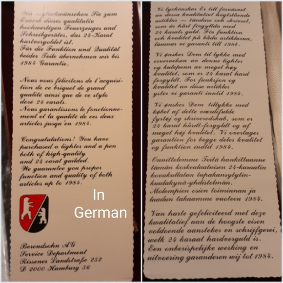 RARE 1970's 🇩🇪 Berendsohn AG Set Gilded Gold 🇨🇦 12.50 Canada Shipping - Picture 5 of 16